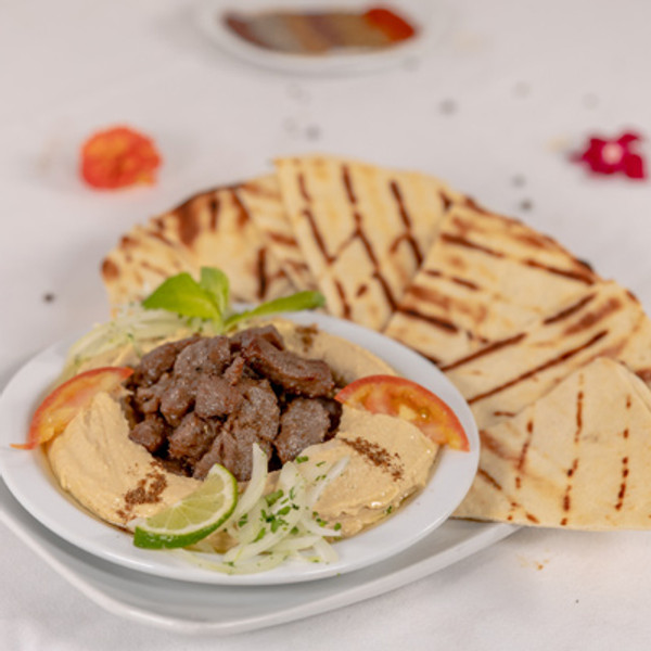 Hummus Topped with Lamb